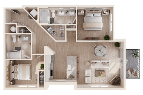 B2 - Two Bedroom / Two Bath. The Easley. Rock Hill, SC.